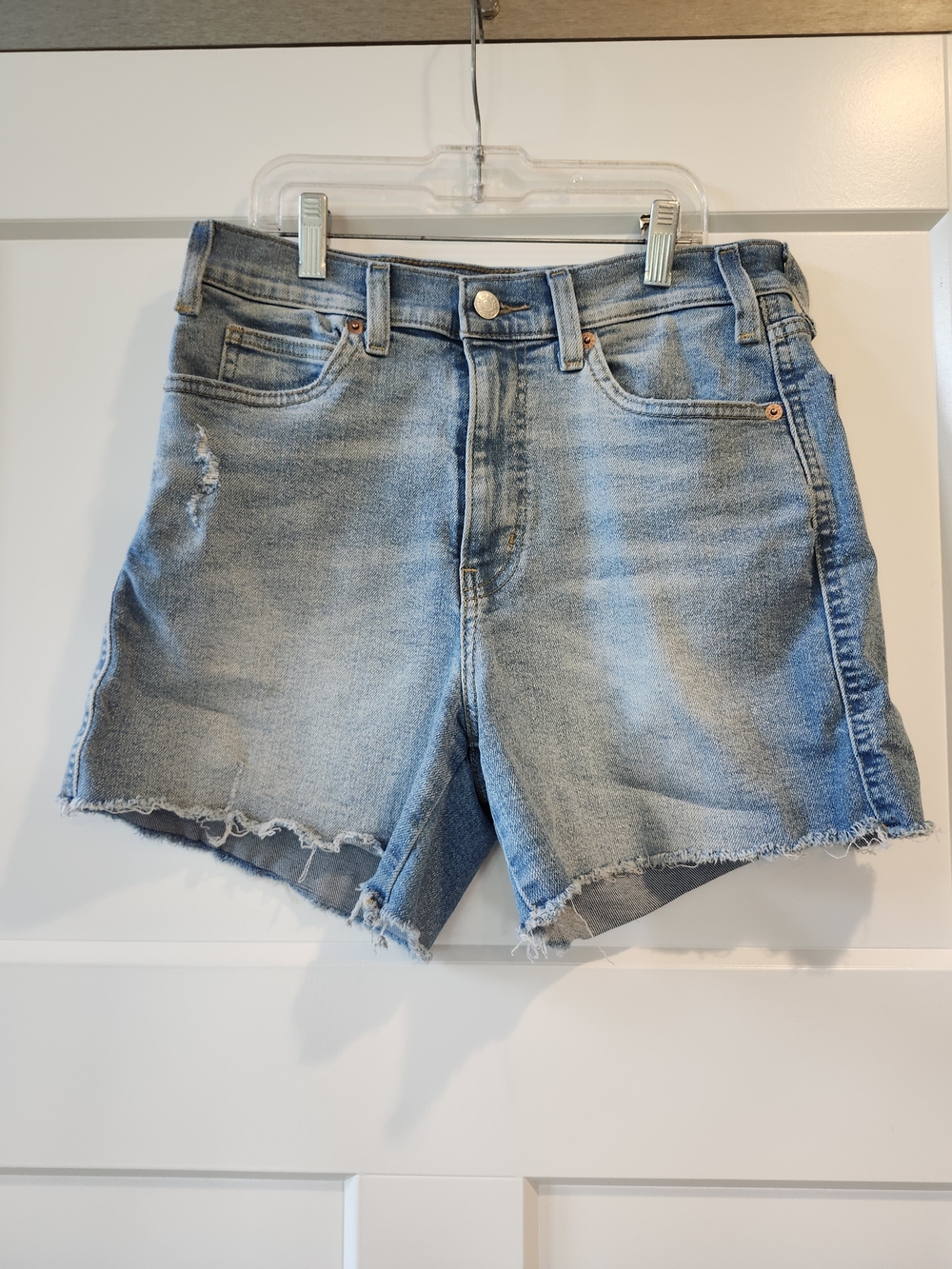 Levi's Light Blue Distressed Denim Cutoff Shorts